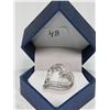 Image 3 : #48-STERLING SILVER HEART SHAPED DIAMOND PENDANT