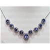 Image 1 : #50-14KT WHITE GOLD TANZANITE&DIAMONDS NECKLACE