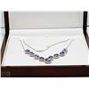 Image 2 : #50-14KT WHITE GOLD TANZANITE&DIAMONDS NECKLACE