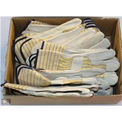 BOX OF COTTON & COWHIDE GLOVES