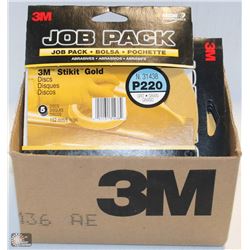 CASE OF 3M JOB PACK STIKIT GOLD DISCS P220 GRIT