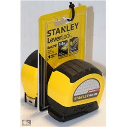 LOT OF 2 STANLEY LEVERLOCK 26' MEASURING TAPES