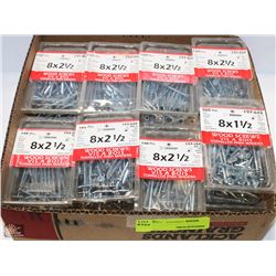 LOT OF 8X2-1/2 AND 8X1-1/2 WOOD SCREWS