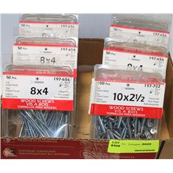 LOT OF 8X4 AND 10X2-1/2 WOOD SCREWS