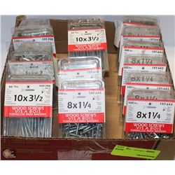 LOT OF ASST #10 & #8 WOOD SCREWS
