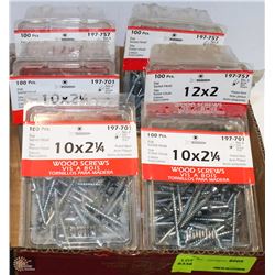 LOT OF #10 & #12 WOOD SCREWS