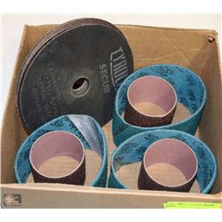 BOX OF ASST SANDING PAPER WHEELS