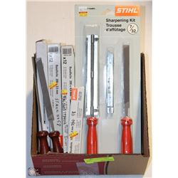 LOT OF STIHL SHARPENING KIT AND MISC FILES
