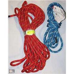 LOT OF RED&BLUE LOW STRETCH KERNMANTLE ROPE