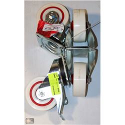 LOT OF 4 WHITE 4" CASTER SETS