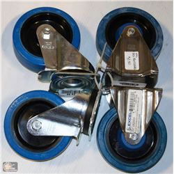 LOT OF 4 BLUE 5" CASTERS