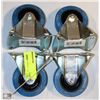 Image 1 : LOT OF 4 BLUE SMALL CASTERS