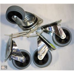LOT OF 5 GREY CASTERS