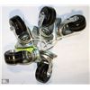 Image 1 : LOT OF 5 BLACK CASTERS