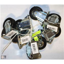 LOT OF 8 SMALL BLACK CASTERS