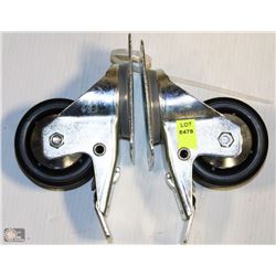LOT OF 2 BLACK LOCKING CASTERS