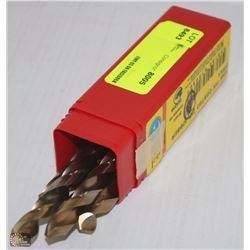 LOT OF 5 HSS 27/64 TIN COATED DRILL BITS