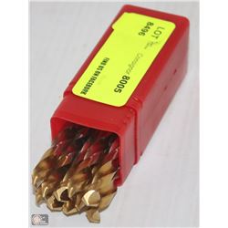 LOT OF 10 HSS TIN COAT TIP DRILL BITS