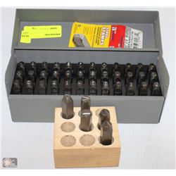 HANSON STEEL 3/16 LETTER & NUMBER STAMPS & 5 EXTRA