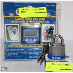 MIAGNETIC DIGITAL ANGLE GAUGE AND PAD LOCK