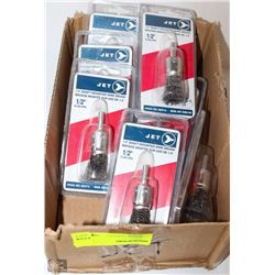 BOX OF JET 1/4" SHAFT MOUNTED WIRE BRUSH 1/2"