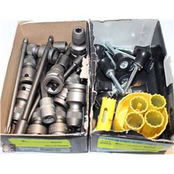 LOT OF HSS HOLE SAWS/QUICK CONNECTS/MISC