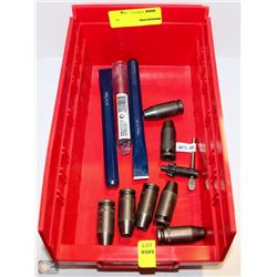 BIN OF MISC TAPERED SOCKETS/CHISELS/MILWAUKEE