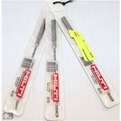 LOT OF 3 HILTI 3/16 CONCRETE BITS