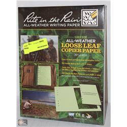 PACK OF ALLWEATHER LOOSELEAF WATERPROOF PAPER