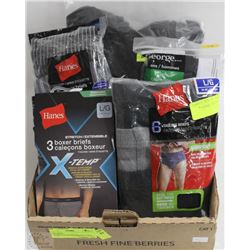 NEW MENS UNDERWEAR (L),BOXER,BRIEFS,14 PCS TOTAL &