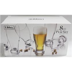 CASE OF NEW LIBBEY 8PC PUB GLASSES SET ,19OZ