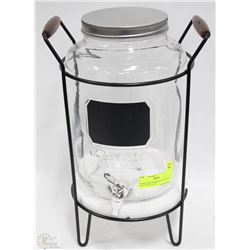 GLASS JAR DISPENSER WITH STAND AND CHALK LABEL