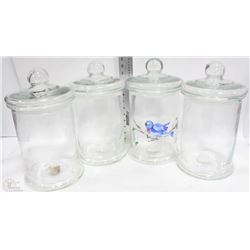 BOX WITH 4 DISPLAY CANDY/COOKIE STORAGE JARS