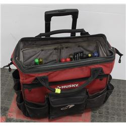 HUSKY ROLLING TOOL BAG WITH CONTENTS