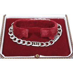 SOLID HEAVY MENS BRACELET 925 ITALY 8-3/4"