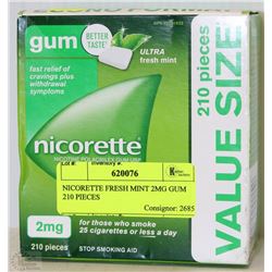 NICORETTE FRESH MINT 2MG GUM 210 PIECES