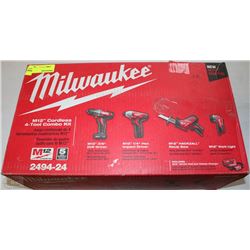 MILWAUKEE M12 CORDLESS 4-TOOL COMBO KIT