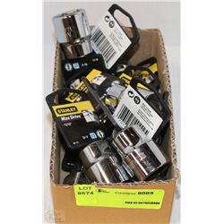 BOX OF STANLEY 1/2" SOCKETS