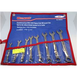 WESTWARD COMBINATION BOX AND OPEN END WRENCH SET