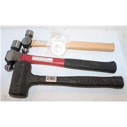 LOT W/ RUBBER DEAD BLOW HAMMER & 2 BALL PEEN