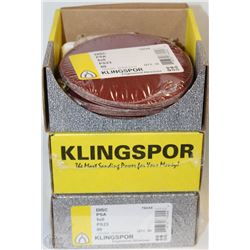 3 BOXES OF 5" KLINGSPOR SANDING DISCS