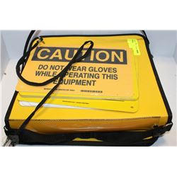 LOT WITH 2 BINDERS AND ASSORTED SMALL SIGNS