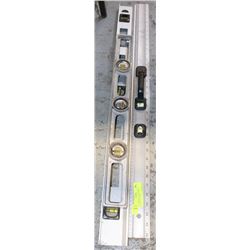 2 ALUMINIUM LEVELS AND 1 ALUMINUIM RULER