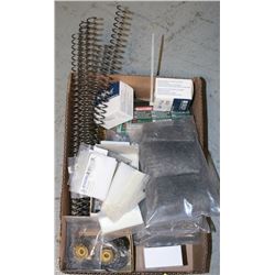 BOX WITH ASSORTED WIRE BRUSHES, SRPINGS, SHAVIV