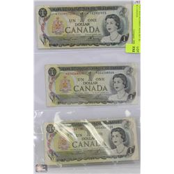 *1973 REPLACEMENT NOTE SET $1 CANADA X3