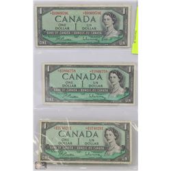 *$1 1954 B/M CANADA  REPLACEMENT NOTE X3