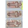 Image 1 : UNC $2 CANADA BANKNOTES 3 BILLS 1986