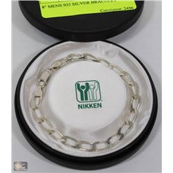 8" MENS 925 SILVER BRACELET