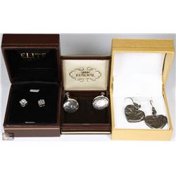 ESTATE SET 3 PAIR 925 EARRINGS
