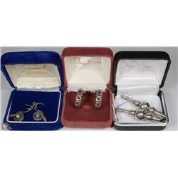 EARRINGS ESTATE LADIES 3 SETS